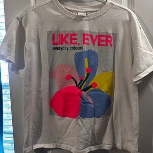 ZARA Graphic Flower Tee Like Ever Everyday Colours Size 13-14 Worn Once
